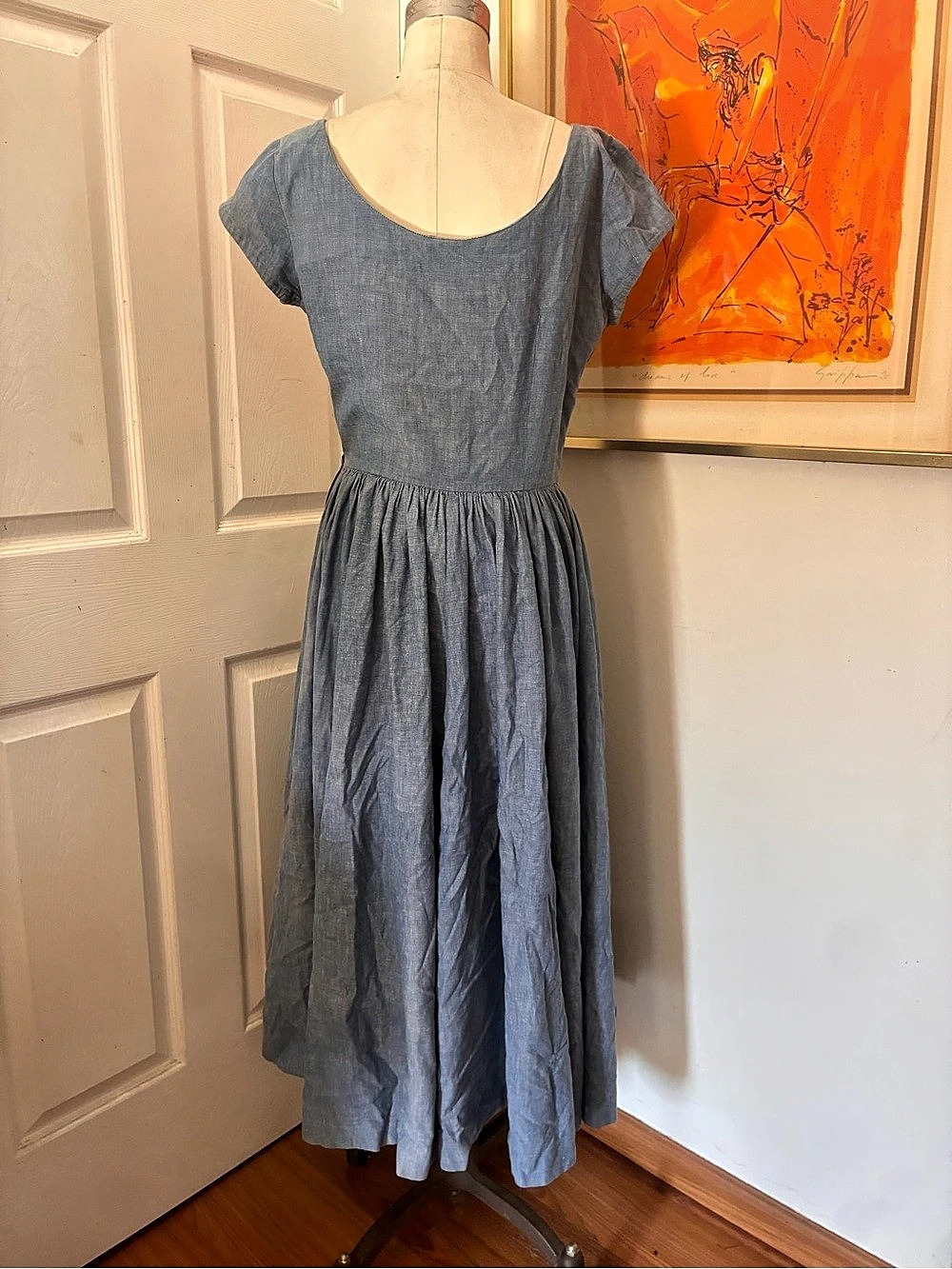 Ralph Lauren Women's Blue Midi Dress Size 10 - Picture 2 of 6